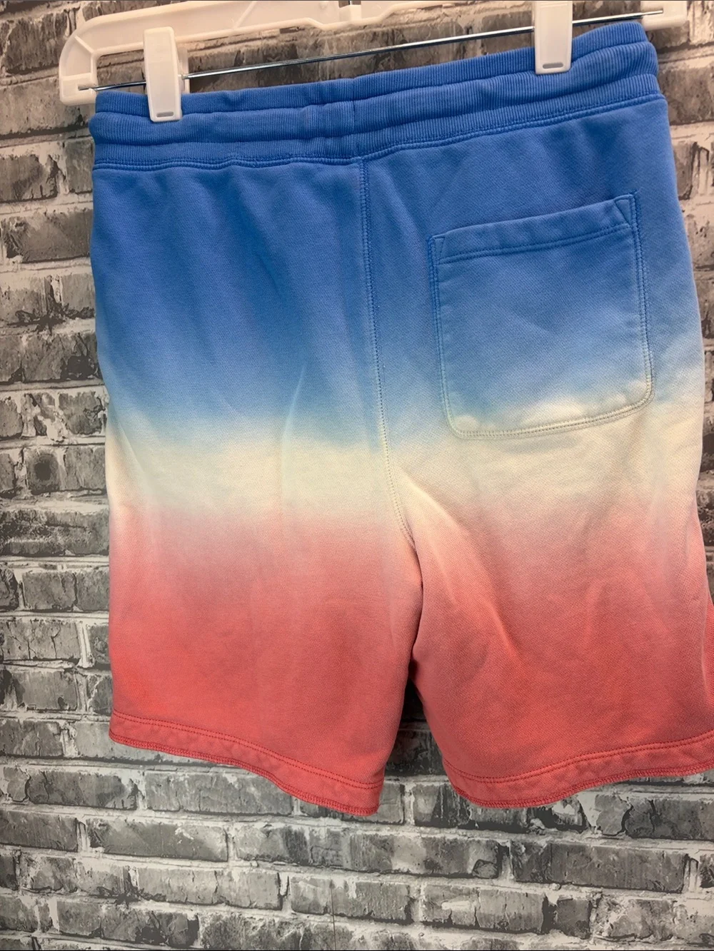 GAP Ombre Drawstring Athletic Shorts - Blue/White/Red